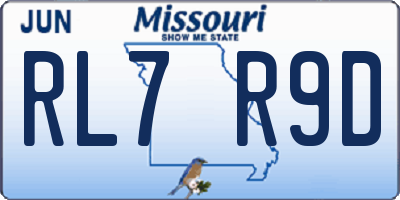 MO license plate RL7R9D