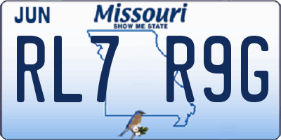 MO license plate RL7R9G