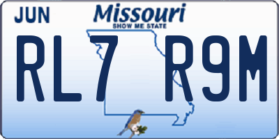 MO license plate RL7R9M