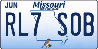 MO license plate RL7S0B
