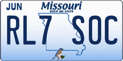 MO license plate RL7S0C