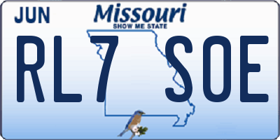MO license plate RL7S0E