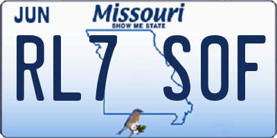 MO license plate RL7S0F