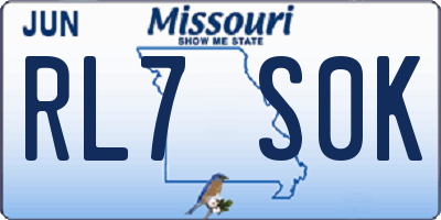 MO license plate RL7S0K