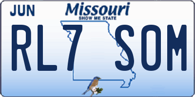MO license plate RL7S0M