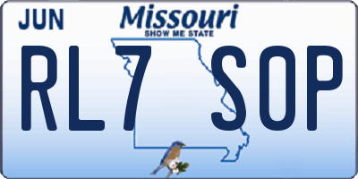 MO license plate RL7S0P