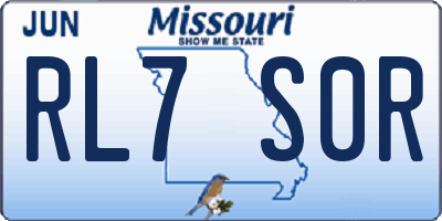 MO license plate RL7S0R
