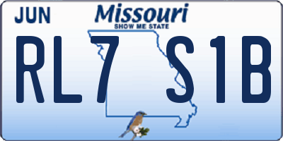 MO license plate RL7S1B