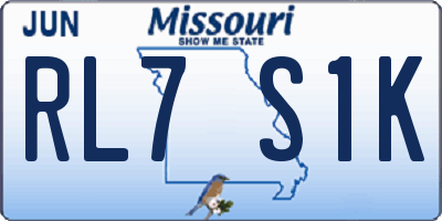 MO license plate RL7S1K