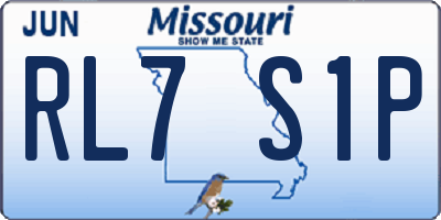 MO license plate RL7S1P