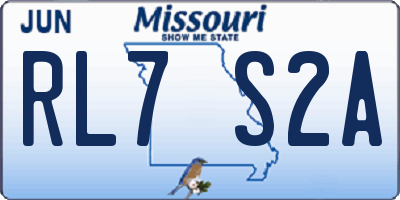 MO license plate RL7S2A