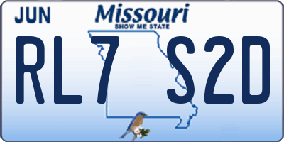 MO license plate RL7S2D