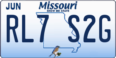 MO license plate RL7S2G