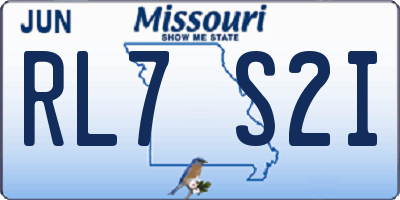 MO license plate RL7S2I