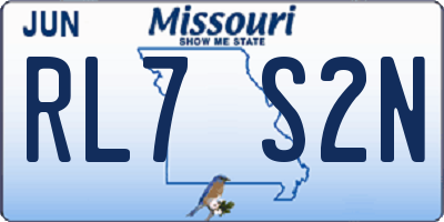 MO license plate RL7S2N