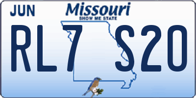 MO license plate RL7S2O