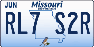 MO license plate RL7S2R