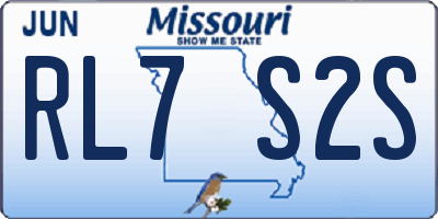 MO license plate RL7S2S