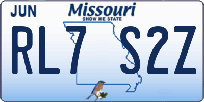 MO license plate RL7S2Z