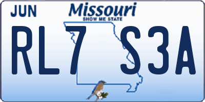 MO license plate RL7S3A