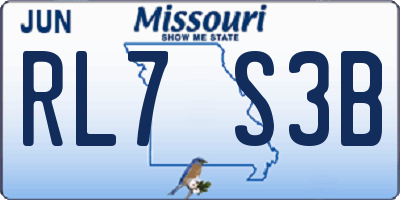 MO license plate RL7S3B