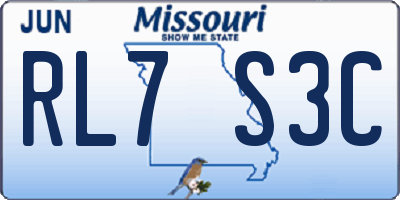 MO license plate RL7S3C