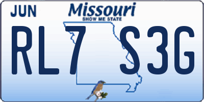 MO license plate RL7S3G