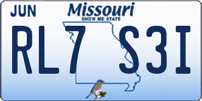 MO license plate RL7S3I