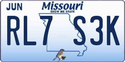 MO license plate RL7S3K