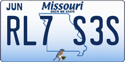 MO license plate RL7S3S
