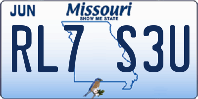 MO license plate RL7S3U
