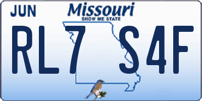 MO license plate RL7S4F