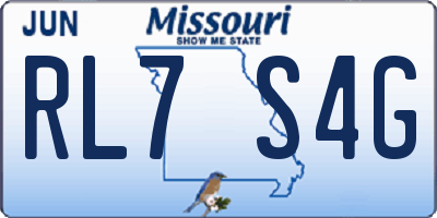 MO license plate RL7S4G
