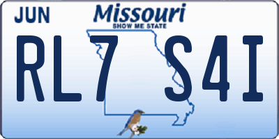MO license plate RL7S4I