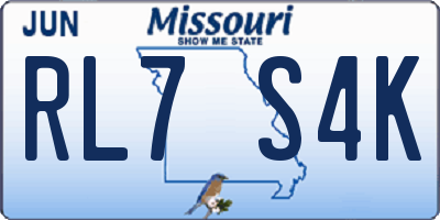 MO license plate RL7S4K