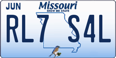 MO license plate RL7S4L
