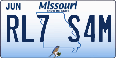 MO license plate RL7S4M