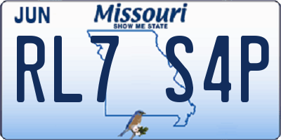 MO license plate RL7S4P