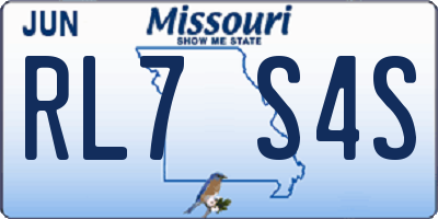 MO license plate RL7S4S