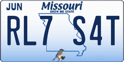 MO license plate RL7S4T