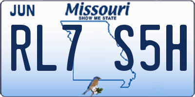 MO license plate RL7S5H