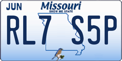 MO license plate RL7S5P