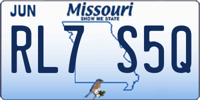 MO license plate RL7S5Q