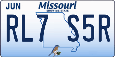 MO license plate RL7S5R