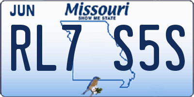MO license plate RL7S5S