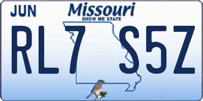 MO license plate RL7S5Z