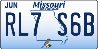 MO license plate RL7S6B
