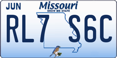 MO license plate RL7S6C