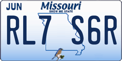 MO license plate RL7S6R