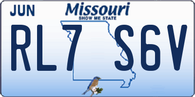 MO license plate RL7S6V